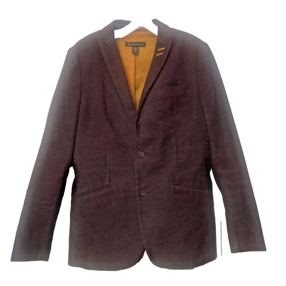 INC Mens Pin Cord Blazer S Chocolate Brown Sport Coat Single-Vent Classic - Picture 1 of 4